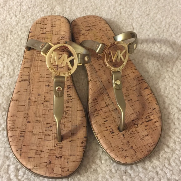 mk cork flip flops